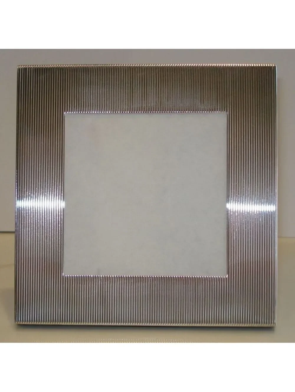 New in Box Tiffany & Co. Silver Ribbed / Art Deco Style Frame with Box and Bag